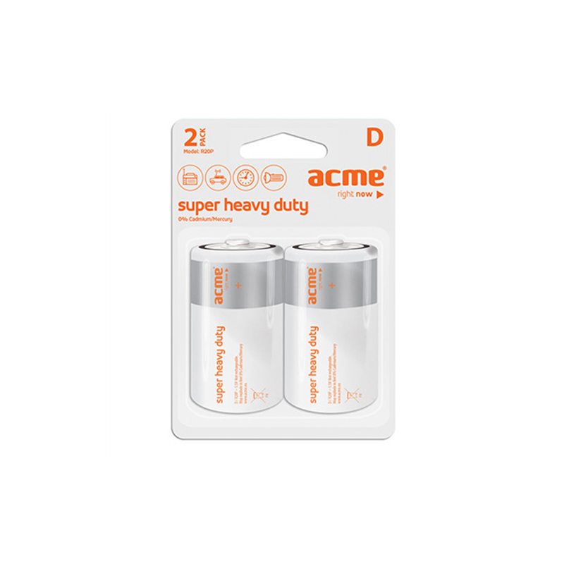 Μπαταρία Acme Super Heavy Duty R20P D (2 pcs)