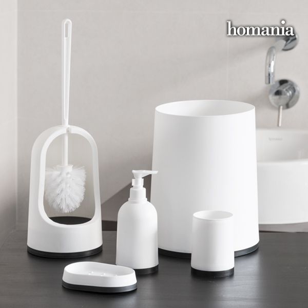 Aξεσουάρ Μπάνιου Homania Πλήρες Σετ Black & White 5 τεμαχίων 