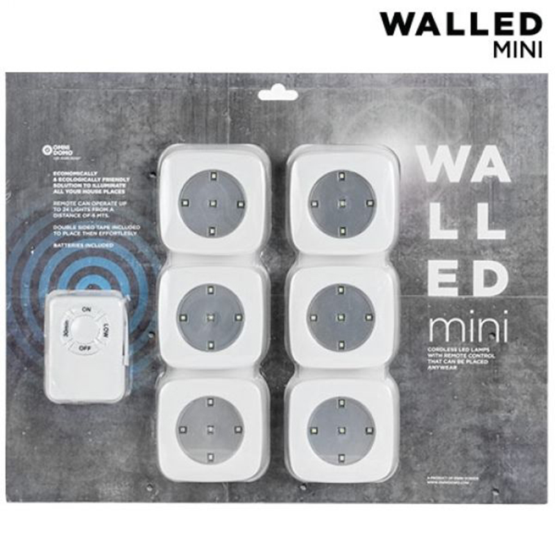 Φώτα LED με Τηλεχειριστήριο Omni Domo WalLED Mini (6 LED Λάμπες)