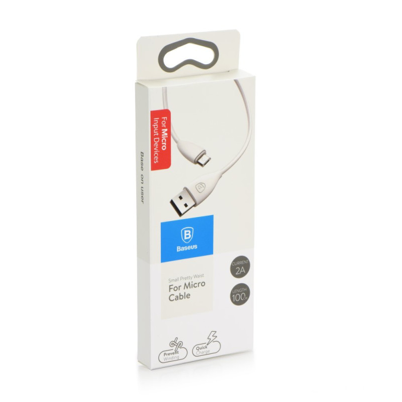 Καλώδιο Φόρτισης και Μεταφοράς Δεδομένων BASEUS Pretty Waist microUSB - Άσπρο