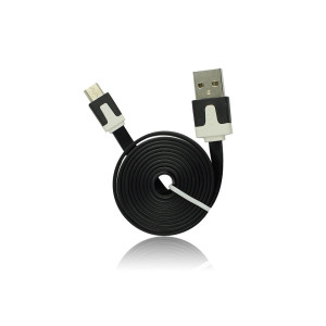 Καλώδιο Φόρτισης και Μεταφοράς Δεδομένων USB Flat MICRO USB - Μαύρο Καλώδιο Φόρτισης και Μεταφοράς Δεδομένων USB Flat MICRO USB - Μαύρο