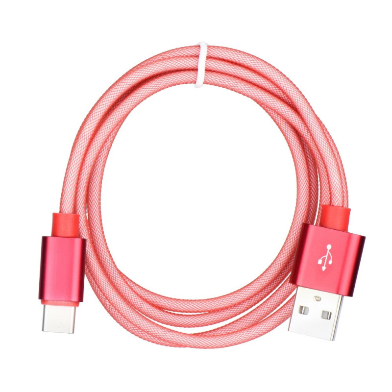 Καλώδιο Φόρτισης και Μεταφοράς Δεδομένων Metal USB σε TYPE C 3.0 1m - Κόκκινο