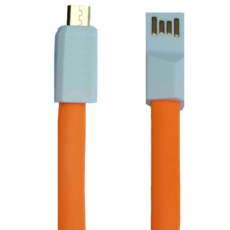 Καλώδιο Φόρτισης και Μεταφοράς Δεδομένων MicroUSB - Πορτοκαλί