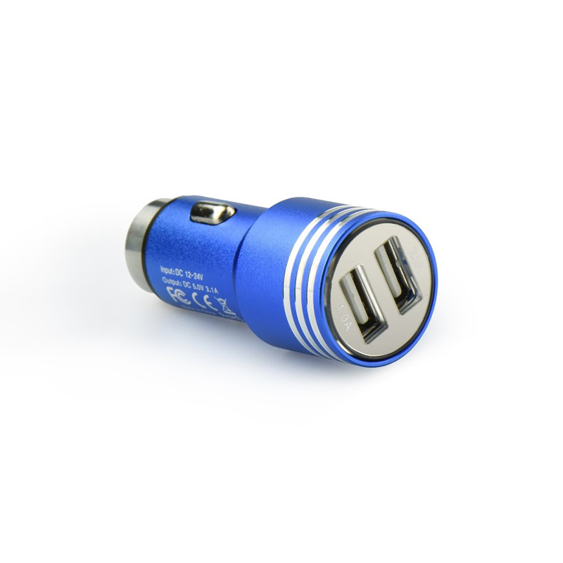 Φορτιστής Αυτοκινήτου Blun Bullet 2xUSB 3.1A - Μπλε