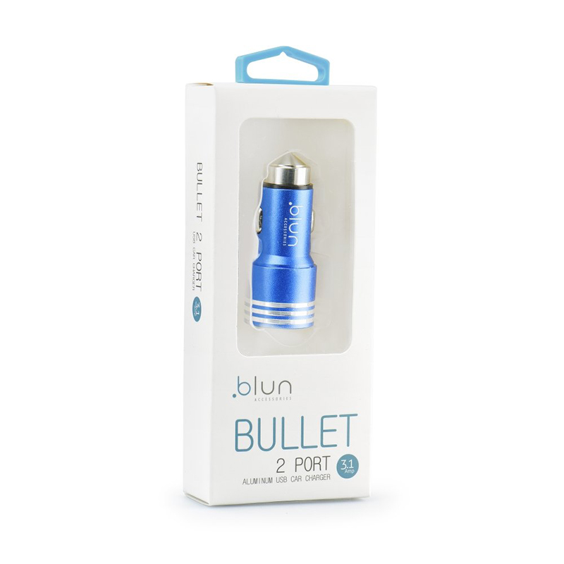 Φορτιστής Αυτοκινήτου Blun Bullet 2xUSB 3.1A - Μπλε
