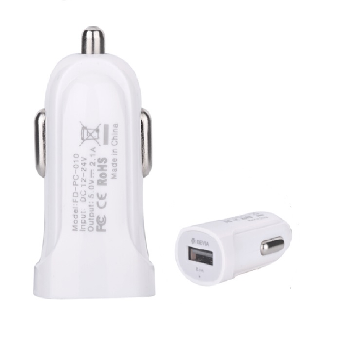 Φορτιστής Αυτοκινήτου DEVIA Smart Charger USB 2.1A - Άσπρο