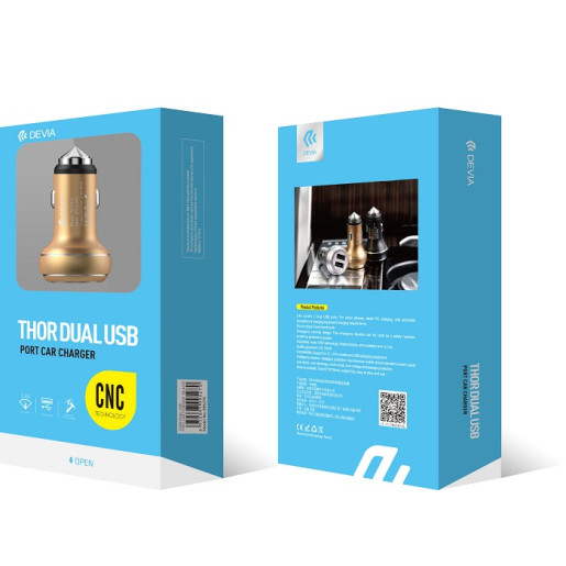Φορτιστής Αυτοκινήτου DEVIA Thor Dual USB Emergency Hammer - Μαύρο