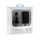 Φορτιστής αυτοκινήτου BlueStar με 4 USB PORTS 7.3A με Καλώδιο 1.8m - Μαύρο