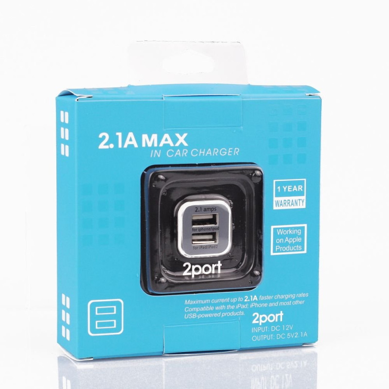 Φορτιστής αυτοκινήτου OEM με 1xUSB 1A 1xUSB 2.1A - Άσπρο