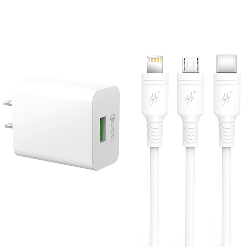 Φορτιστής Σπιτιού XO L36 Q.C. 3.0 με Καλώδιο MicroUSB - Άσπρο