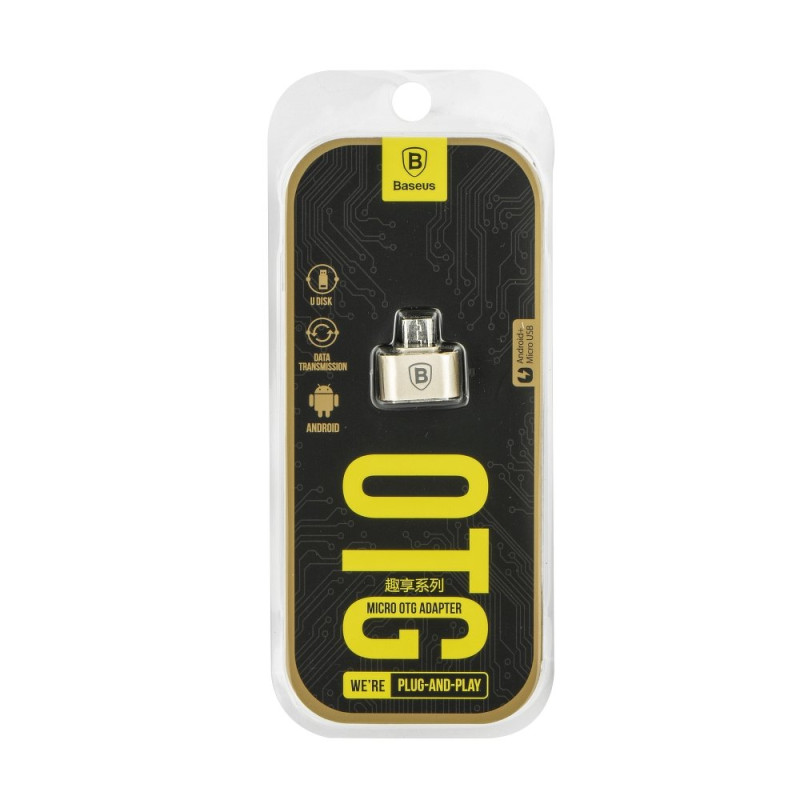 Αντάπτορας BASEUS OTG microUSB Plug & Play - Χρυσό