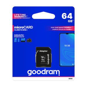 Κάρτα Μνήμης GOODRAM microSDXC 64GB CLASS 10 UHS I με Αντάπτορα