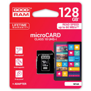 Κάρτα Μνήμης GOODRAM microSDXC 128GB class 10 UHS με Αντάπτορα Κάρτα Μνήμης GOODRAM microSDXC 128GB class 10 UHS με Αντάπτορα