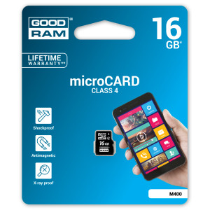 Κάρτα Μνήμης GoodRam MicroSDHC UHS-I U1 16GB m400 Class 4 Κάρτα Μνήμης GoodRam MicroSDHC UHS-I U1 16GB m400 Class 4
