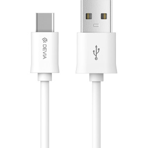 Καλώδιο Φόρτισης και Μεταφοράς Δεδομένων Devia USB Type-C - Άσπρο Καλώδιο Φόρτισης και Μεταφοράς Δεδομένων Devia USB Type-C - Άσπρο
