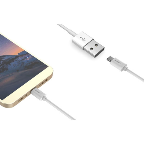 Καλώδιο Φόρτισης και Μεταφοράς Δεδομένων Devia USB Type-C - Άσπρο