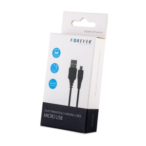 Καλώδιο Φόρτισης και Μεταφοράς Δεδομένων Forever USB σε Micro USB 3m - Μαύρο Καλώδιο Φόρτισης και Μεταφοράς Δεδομένων Forever USB σε Micro USB 3m - Μαύρο