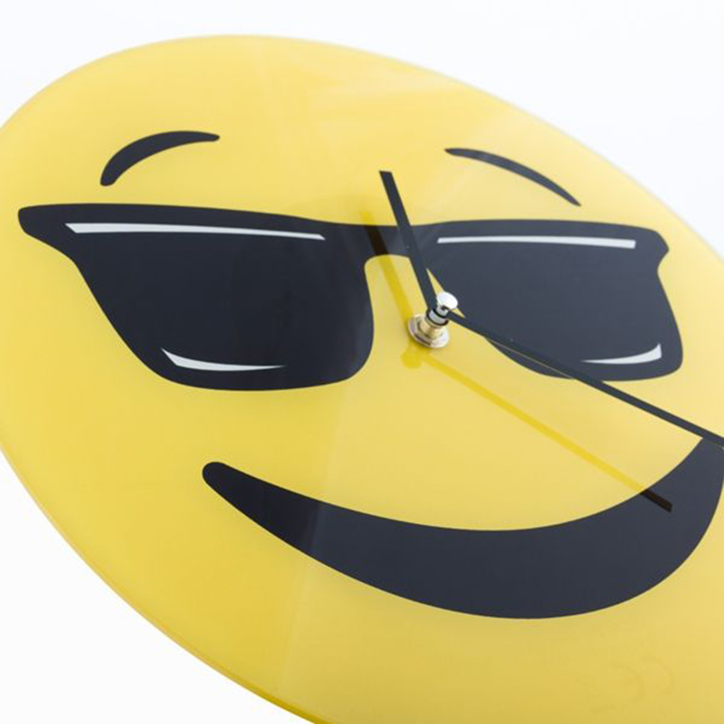 Ρολόι Τοίχου Γυάλινο Cool Emoji
