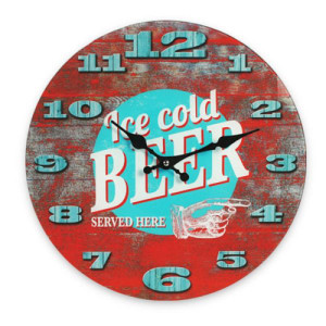 Ρολόι Τοίχου Γυάλινο Ice Cold Beer Ρολόι Τοίχου Γυάλινο Ice Cold Beer
