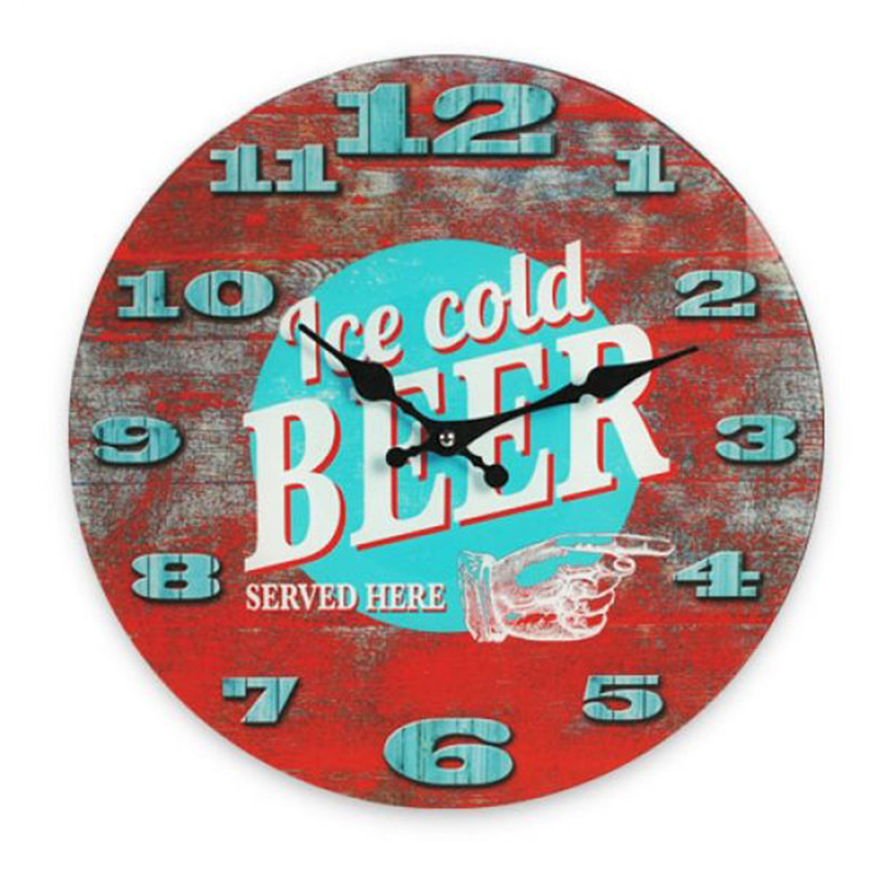 Ρολόι Τοίχου Γυάλινο Ice Cold Beer