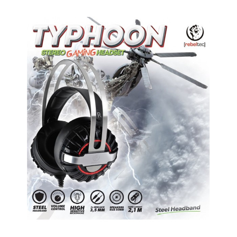Gaming Ακουστικά Rebeltec Typhoon - Μαύρο / Ασημί