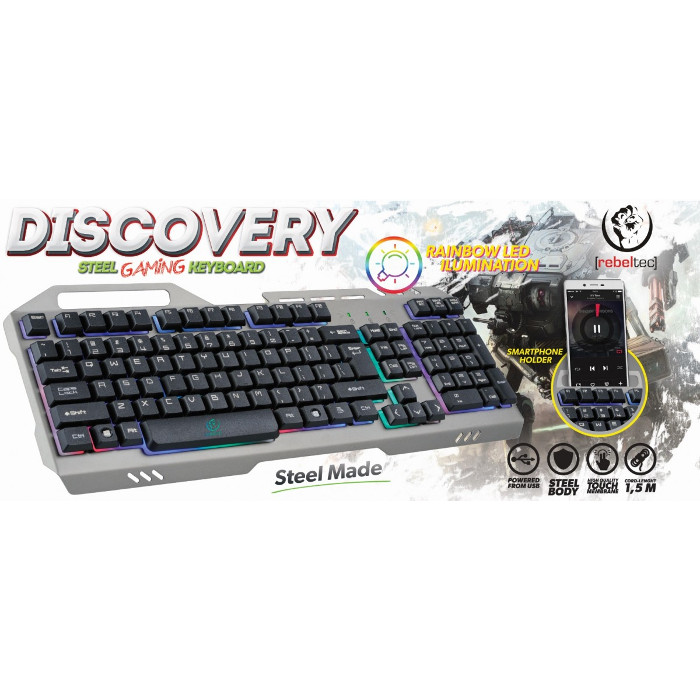 Gaming Πληκτρολόγιο REBELTEC Gaming Ενσύρματο DISCOVERY - Μεταλλικό